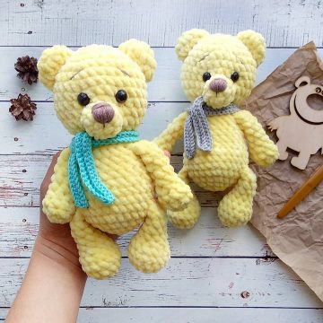 Yellow Crochet Bear
