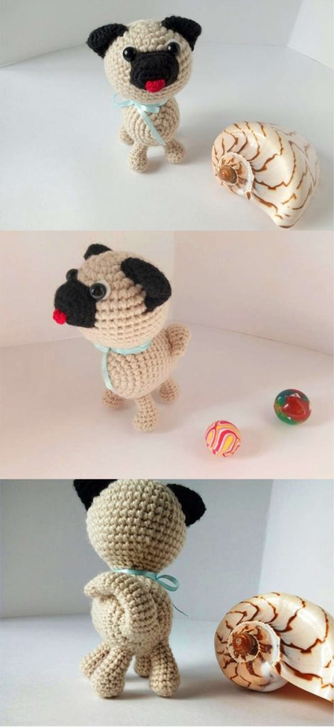 Amigurumi Crochet Little Pug Free Pattern