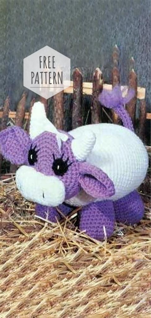 Amigurumi Purple Cow Free Pattern