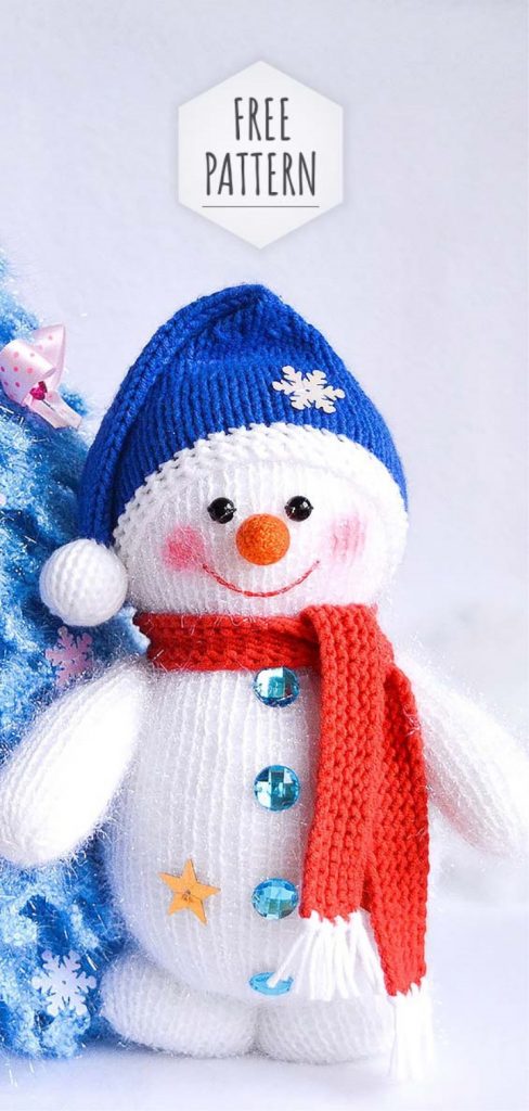 Amigurumi Blue Hat Snowman Free Pattern