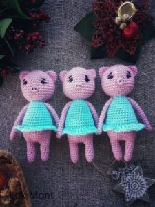 Amigurumi Pigs in Dress Free Pattern