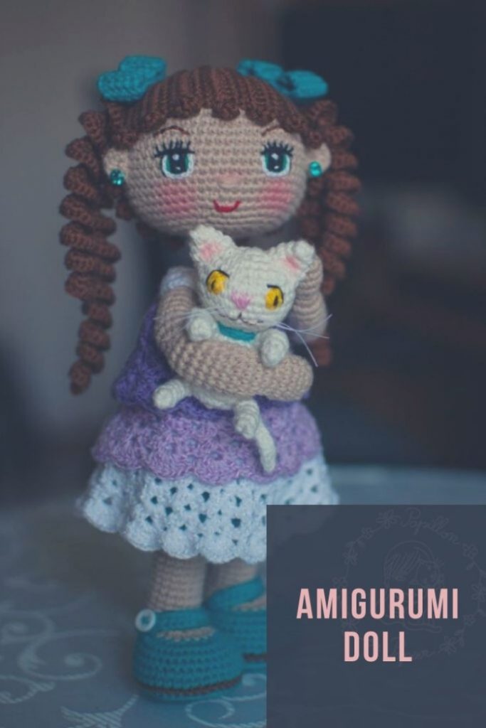 Amigurumi Doll With A Kitten Free Pattern