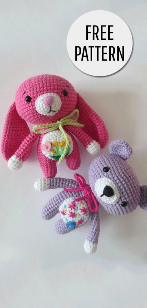 Amigurumi Cute Bear And Bunny Free Pattern