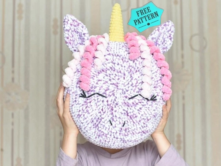 Crochet Unicorn Pillow Ink