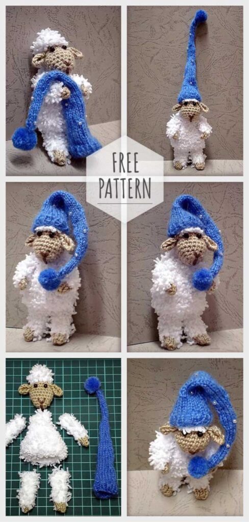 Amigurumi Sheep With Hat Free Pattern-4