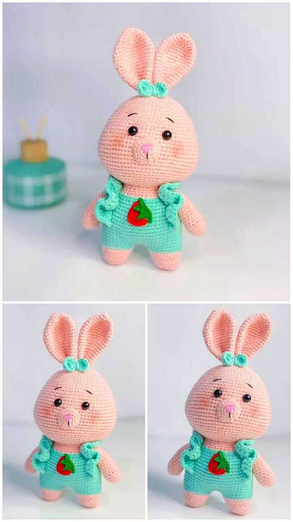 Crochet Plush Bunny In Dress 14 Min