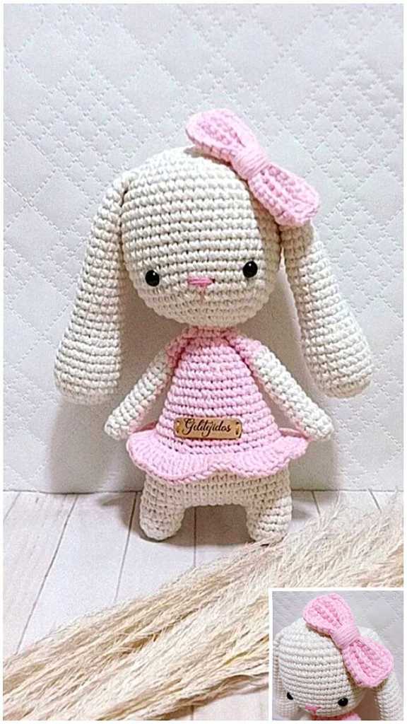 Crochet Plush Bunny In Dress 15 Min