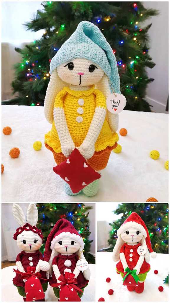 Crochet Plush Bunny In Dress 18 Min