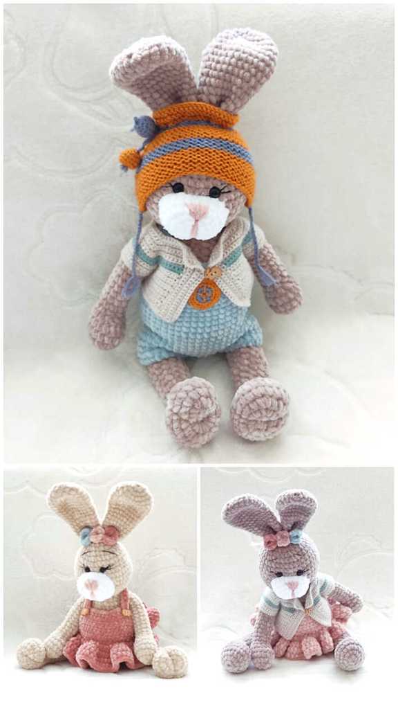 Crochet Plush Bunny In Dress 2 Min