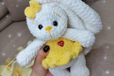 Crochet Plush Bunny In Dress