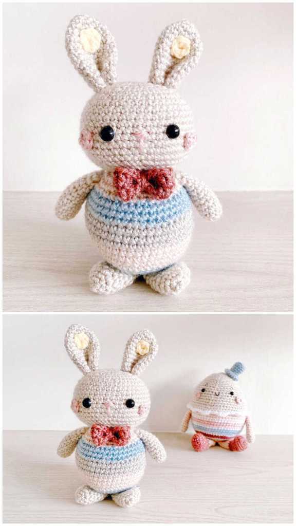 Crochet Plush Bunny In Dress 5 Min
