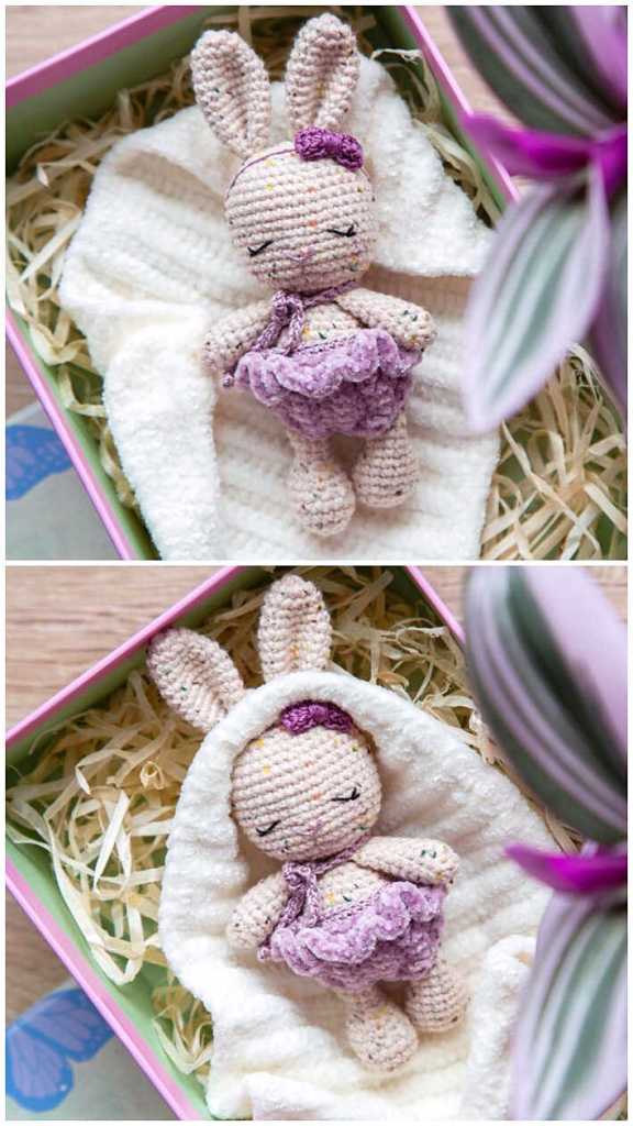 Crochet Plush Bunny In Dress 9 Min