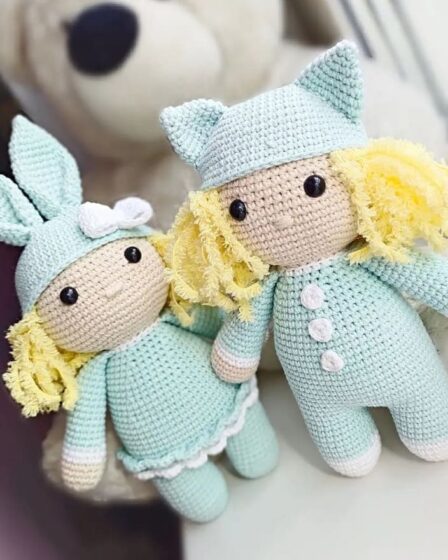 Dolls In Cat And Bunny Costumes