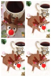 Amigurumi Christmas Reindeer Coaster Free Pattern-1 - Free Amigurumi ...