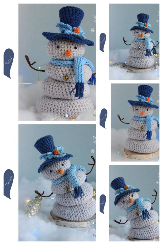 Plush Crochet Snowman 6 Min