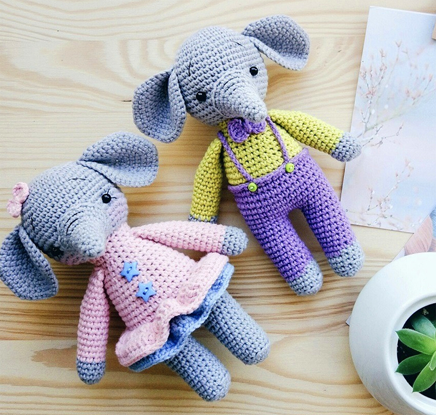 Amigurumi Cute Elephants Free Pattern-2