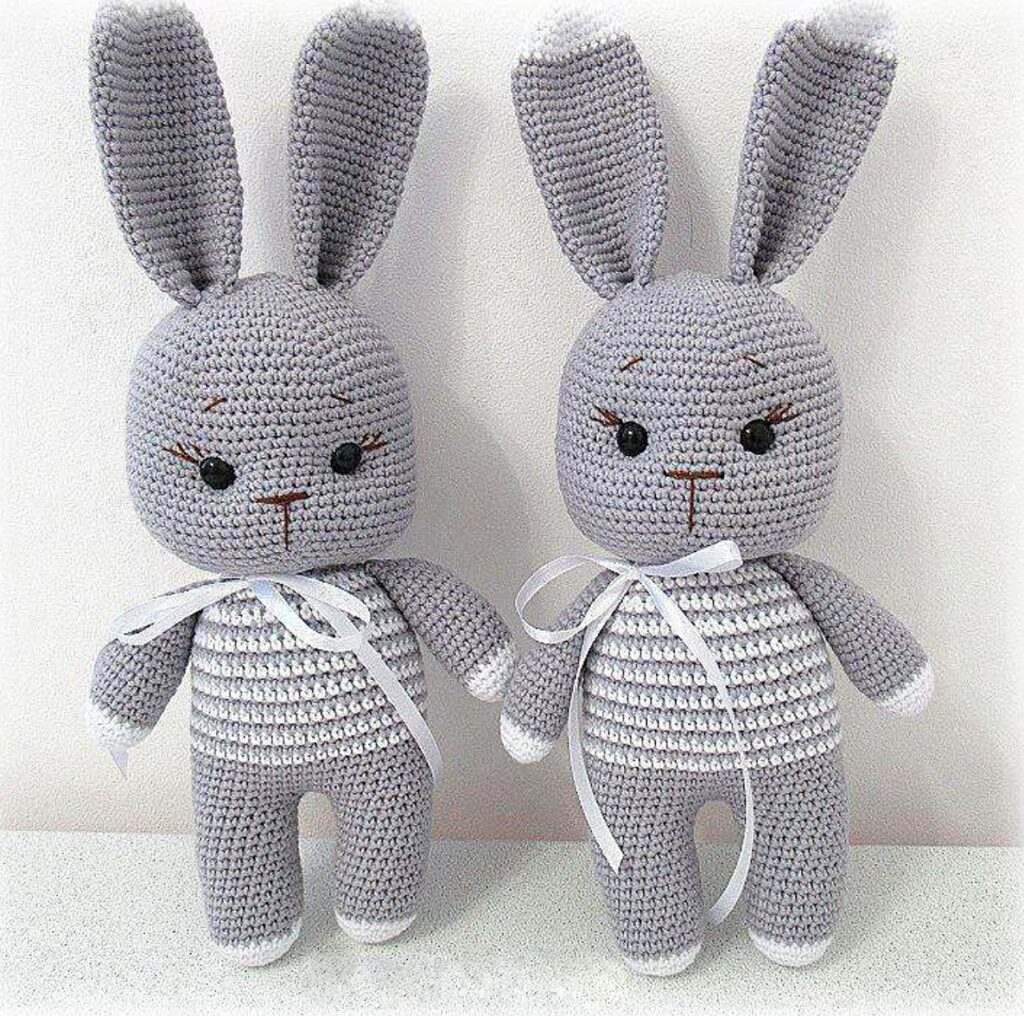 Amigurumi Cute Gray Bunnies Free Pattern-1