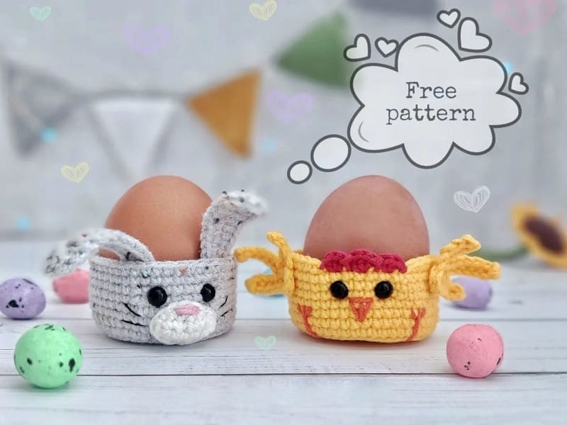 Amigurumi Small Easter Egg Baskets Free Pattern-1