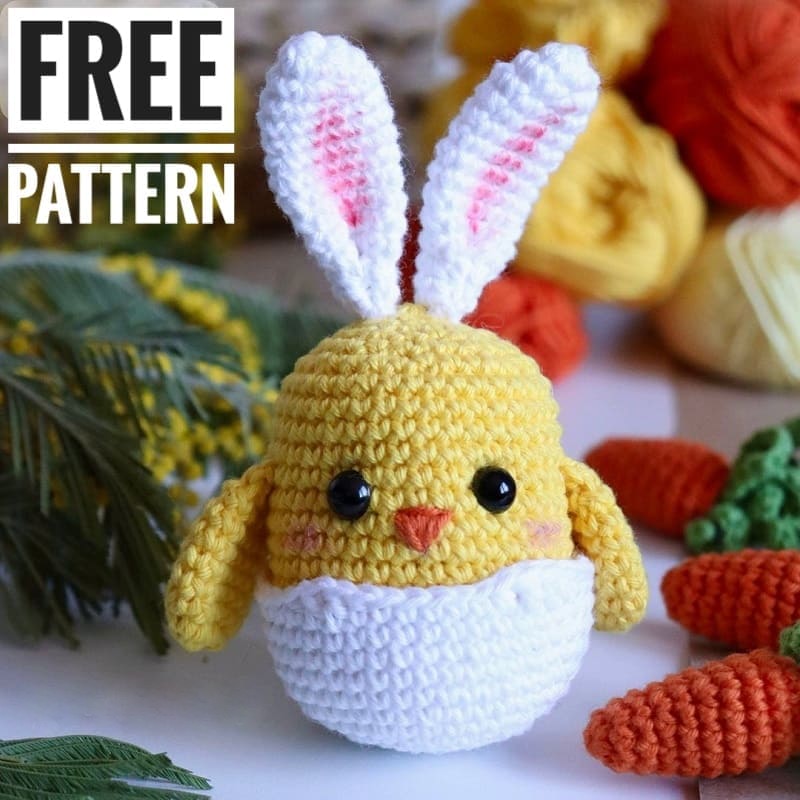 Amigurumi Easter Chick with Bunny Ears Free Pattern-1