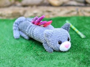 Amigurumi Cat Pencil Case Free Pattern-1