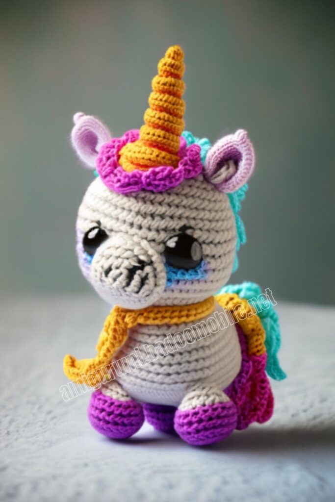 Plush Crochet Unicorn 2 1