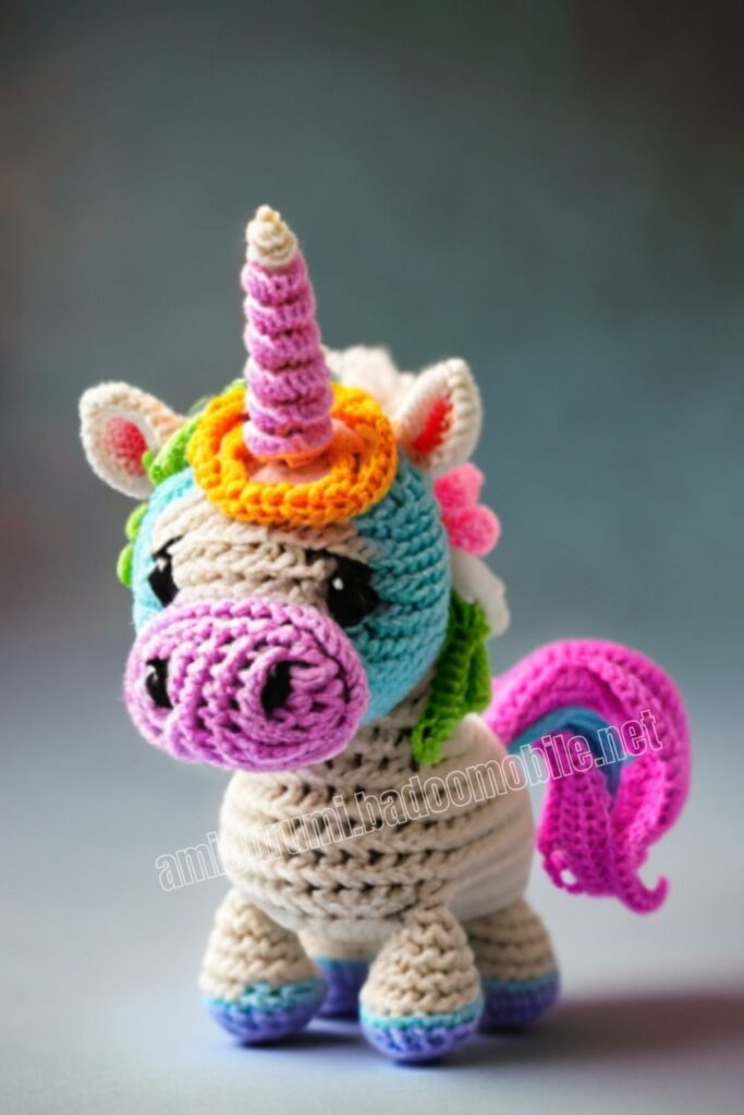 Plush Crochet Unicorn 2 5