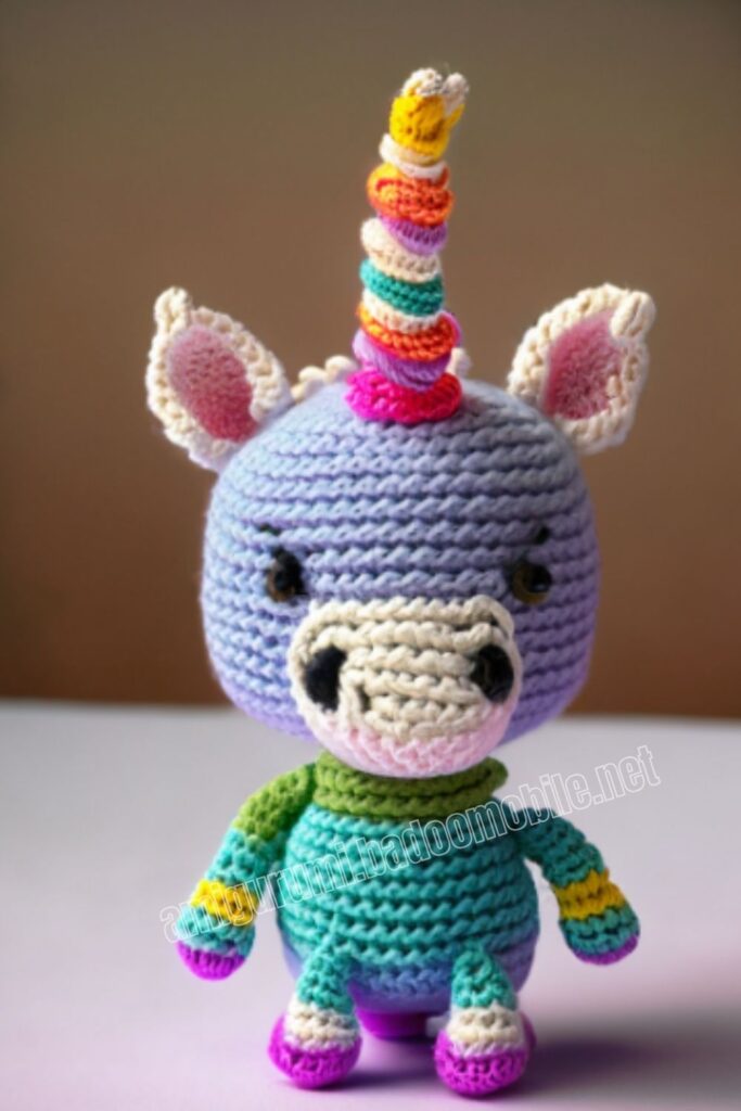 Plush Crochet Unicorn 2 7