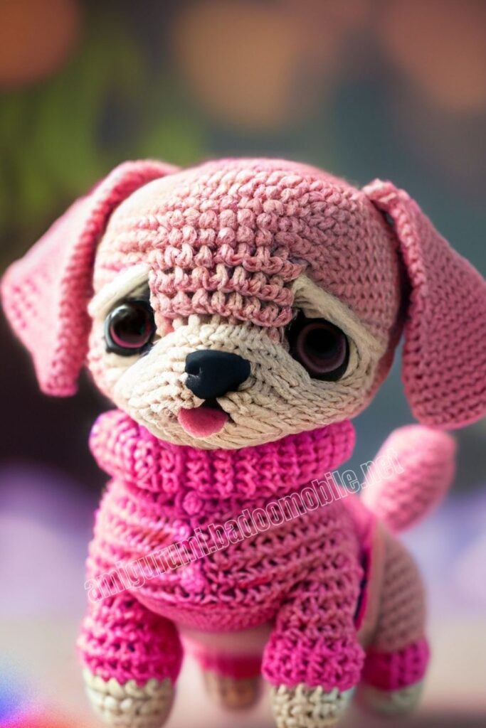 Purple Crochet Dog 1 11