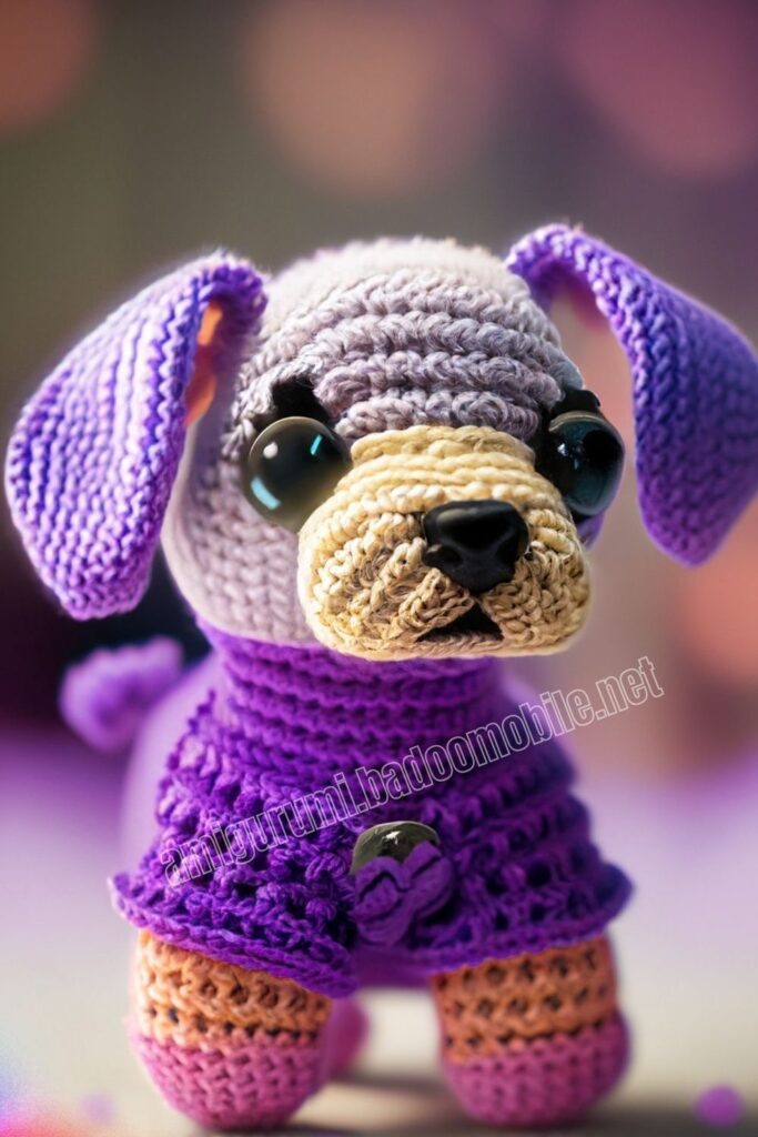 Purple Crochet Dog 1 12