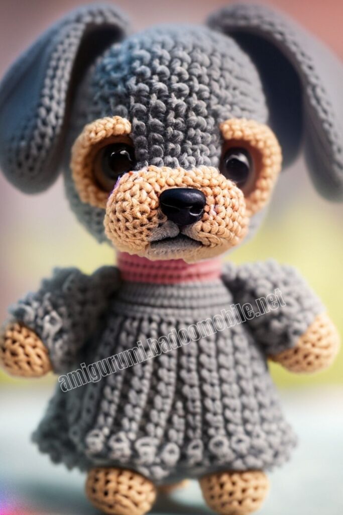 Purple Crochet Dog 1 3