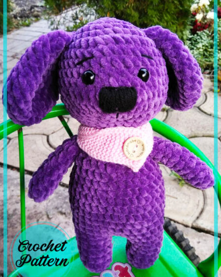 Purple Crochet Dog 1