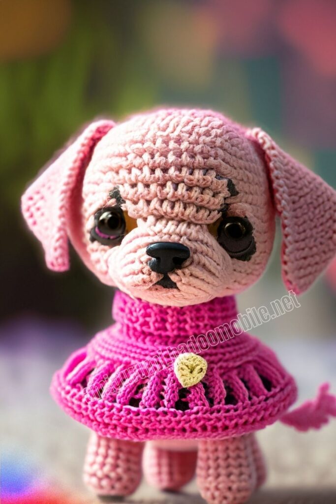 Purple Crochet Dog 1 5
