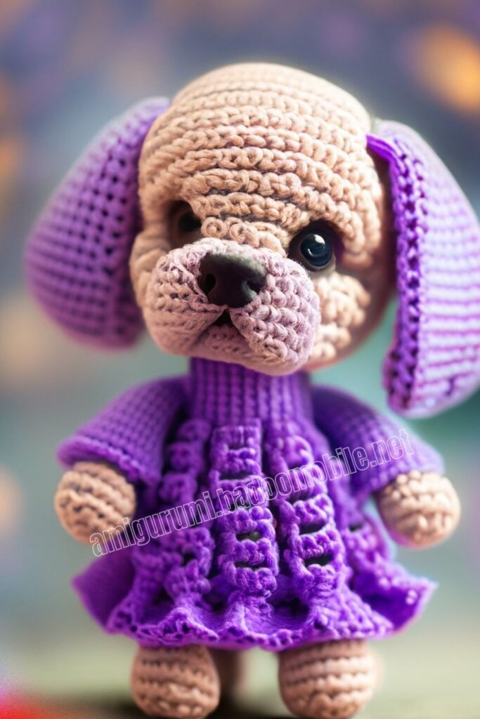 Purple Crochet Dog 1 6