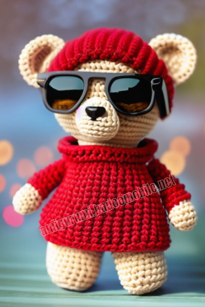 Teddy Crochet Bear Niko 4 10