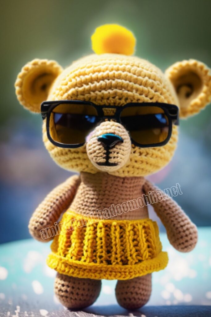 Teddy Crochet Bear Niko 4 7