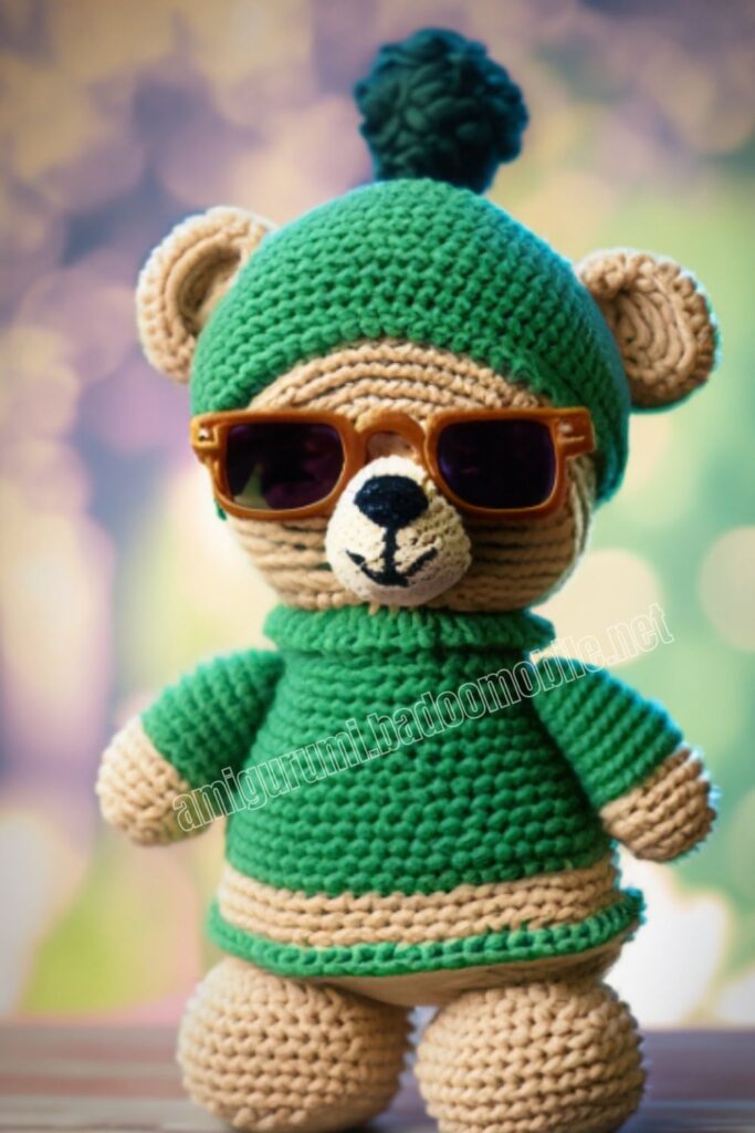 Teddy Crochet Bear Niko 4 8