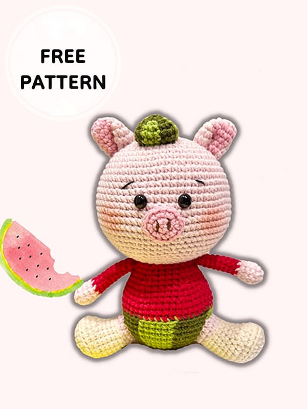 Amigurumi Watermelon Pig Free Pattern-2