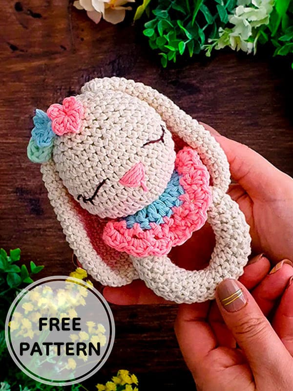 Amigurumi Crochet Bunny Rattle Free Pattern-4
