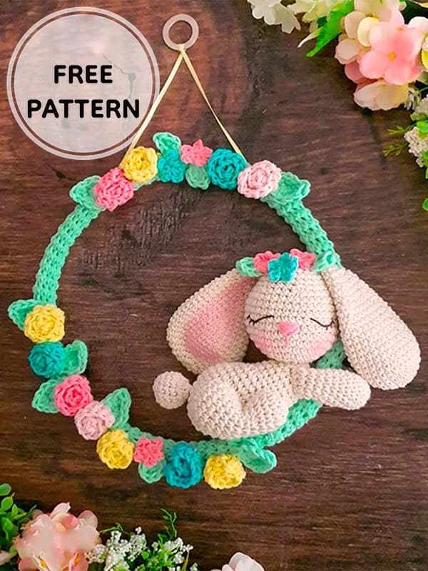 Amigurumi Bunny Wreath Free Pattern-1