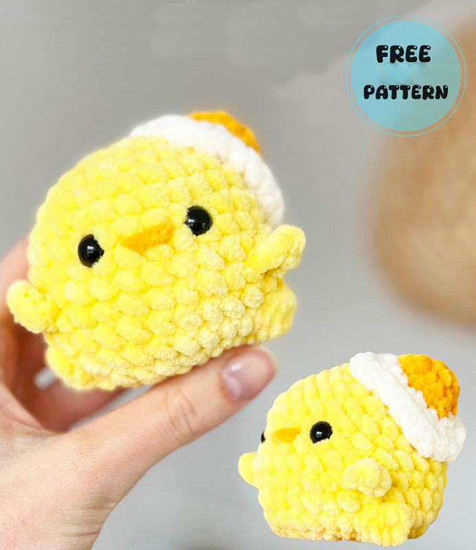 Amigurumi Chick with Fried Egg Hat Free Pattern-1