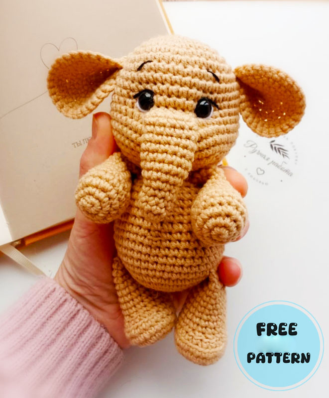 Amigurumi Elephant with Tightening on the Face Free Pattern-1