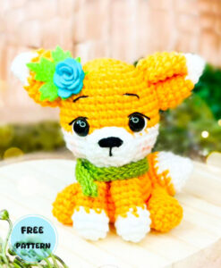 Amigurumi Sitting Fox Keychain Crochet Free Pattern-1