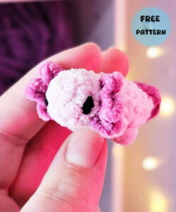 Amigurumi Crochet Axolotl Keychain Free Pattern-1