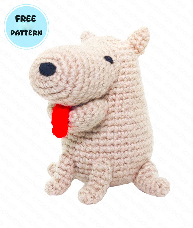 Amigurumi Cute Dog with Red Tongue: DIY Free Pattern-1