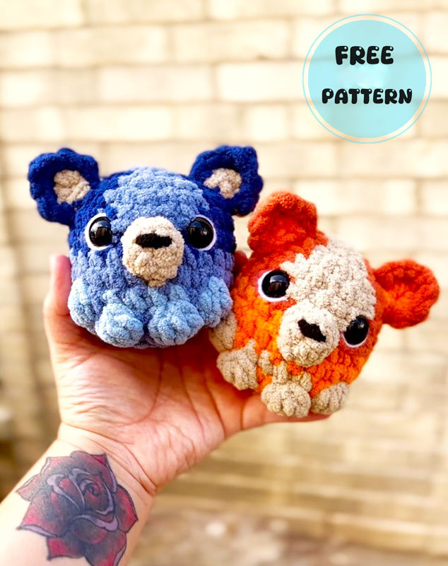 Amigurumi Chubby and Plush Blue and Red Heelers Dog Free Pattern-1