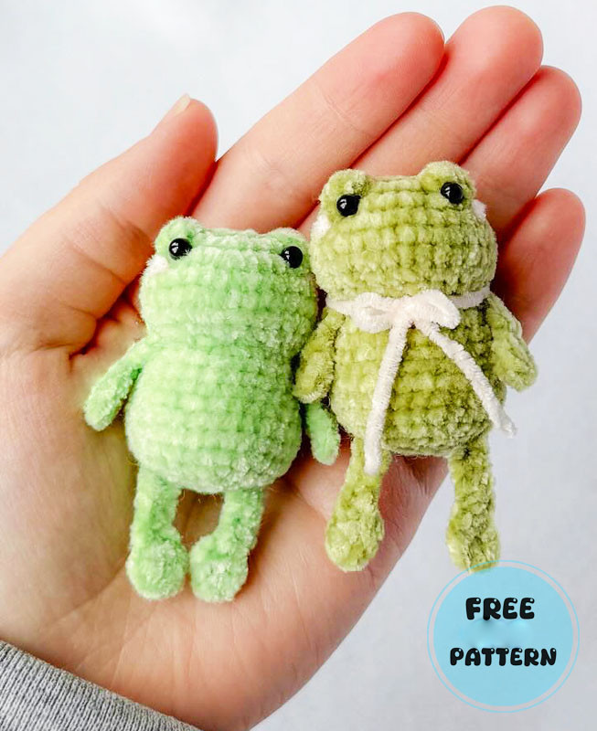 Amigurumi Cute Crochet Frog Made using Velvet Yarn Free Pattern-1
