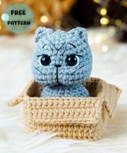 Amigurumi Crochet Cat in the Box Free Pattern-1