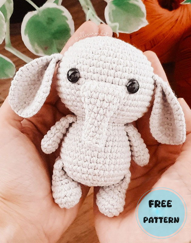 Amigurumi Crochet Cute Elephant Theo Keychain Free Pattern-1