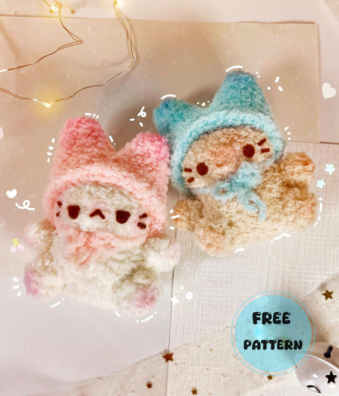 Amigurumi Crochet Yumi the Cat Keychain Free Pattern-1