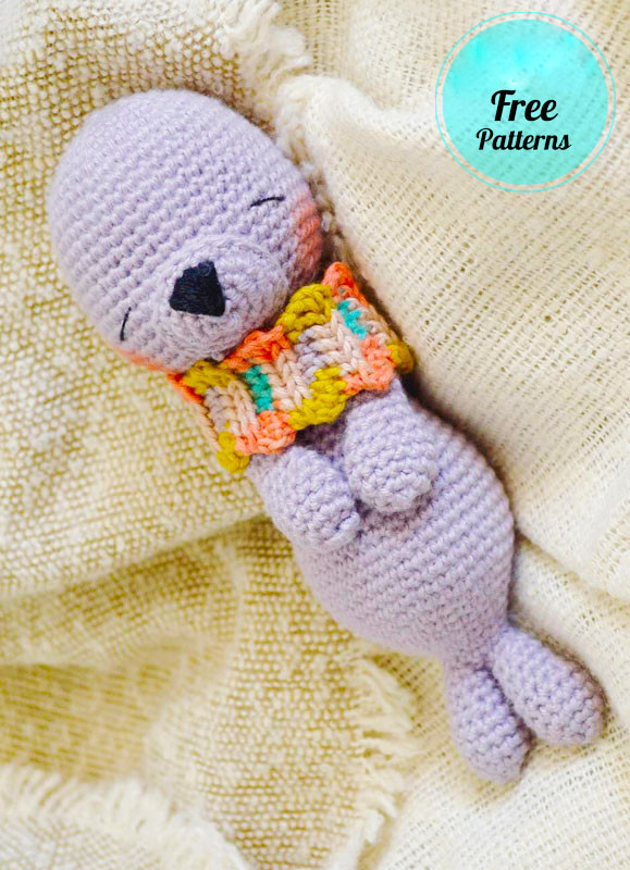Amigurumi Crochet Little Purple Seal Free Pattern-1